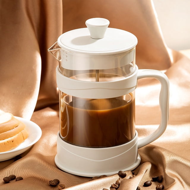 1000ml Glass French Press Coffee Maker for Home - Versatile Hot & Cold Brew, Customizable, Simple Elegant Design, Durable Hand Press Filter for Coffee & Tea Brewing