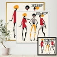 thumbnail image 4 of Designart 'African American Women Silhouettes Red and Yellow I' Modern Framed Canvas Wall Art Print, 4 of 5