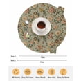 thumbnail image 6 of 13 Inch Round Placemats Set of 6, Vintage Spring Floral Non Slip Heat Insulation PP Table Mats, Farmhouse Flowers Green Vintage Washable Place Mats for Kitchen Dining Party Table Decor, 6 of 7