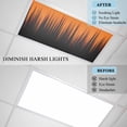 thumbnail image 4 of 2 Pack Burnt Orange Black Ombre Fluorescent Light Covers for Ceiling Lights Abstract Modern Lines Gradient Magnetic Ceiling Light Covers Overhead Light Filters for Office Classroom Home, 4 of 9