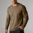 thumbnail image 2 of Lmueinov Long Sleeve T Shirts for Men Plus Size Crew Neck 100% Cotton Soft Casual Tops Solid Lightweight Comforter Shirts for Men Fall Winter Tee, 2 of 7