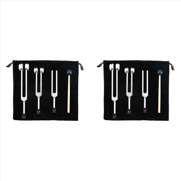 Juego de Diapasón de 6 Paquetes (128 Hz, 256 Hz, 512 Hz) Kit de Diapasón para Curación, Chakra, Terapia de Sonido, Horquilla Deslizante Sónica (Plata)