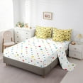 thumbnail image 5 of Homewish Kawaii Cat Kitten 7 Pieces Bedding Comforter Set,Cartoon Pet Animal Full Bedding Set,Yellow Fish Fitted Sheet Flat Sheet For Boys Girls,Lightweight Room Decor Reversible, 5 of 8