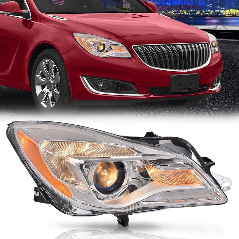 Fits 2014 2015 2016 2017 Buick Regal Halogen Projector Headlight Chrome Passenger Right Side Replacement