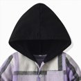 thumbnail image 6 of Zuwimk 2Pcs Kids Boys Sweatsuit Hoodie Flannel Plaid Shirt Tops and Jogger Pants for Kids Fall Winter Spring Outfits(Purple,18-24 Months), 6 of 6