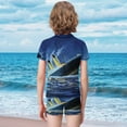 thumbnail image 3 of Boys Titanic Rash Guard Set 2 Piece Swimsuits Short Sleeve Bathing Suits with Trunks, 3 of 7
