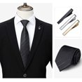 thumbnail image 4 of Paquete de 3 clips de corbata para hombres Estilos largos Juego de clips de barra de corbata Bordes cuadrados Alfiler de corbata, 4 of 5