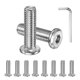 thumbnail image 1 of Kit de sujetadores de acero inoxidable 304 de tornillos de cabeza plana de 10 piezas, M10x35mm con llave hexagonal, 1 of 7