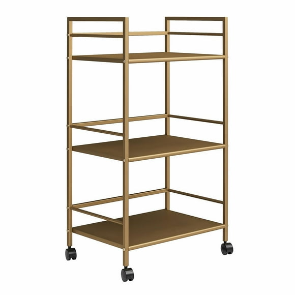 Novogratz Helix 3-Shelf Metal Rolling Utility Cart