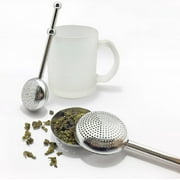 Tea Infuser for Loose Tea, Large Capacity Stainless Steel Tea Ball with Long Handle & Push Rod, Durable Tea Strainer, TIKA