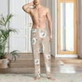 thumbnail image 3 of Cauagu White Goose Mens Pajama Pants Sleep & Lounge Pants,PJ Bottoms with Pockets-Large, 3 of 7