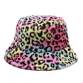 thumbnail image 2 of HAOTAGS Fuzzy Bucket Hat for Women Furry Fur Bucket Hat Leopard Print Warm Hats Cute Soft Faux Fur Fisherman Cap Multicolor Size M, 2 of 6
