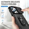 thumbnail image 2 of for iPhone 14 Pro Hard Case, with Camera Cover & Kickstand Holder, Built-in 360°Rotate Ring Stand Anti-scratch Drop Protection Magnetic Phone Case for Apple iPhone 14 Pro - Black, 2 of 7