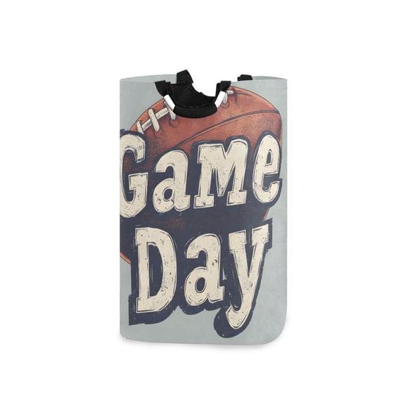 Yayeee Freestanding Laundry Hamper with Handle Collapsible Large Storage Basket for Clothes, Gray Game Day