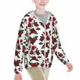 thumbnail image 2 of Cauagu Rose Flowers Print Sun Protection Jacket for Teen,Full-Zipper Long Sleeve Sun Shirts with Pockets UV Hoodie Shirts Outdoor Athletic Jacket-Large, 2 of 7
