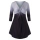 thumbnail image 1 of Talla grande Ombre Nudo manga larga V cuello superior Rosegal Mangas largas de talla grande, 1 of 5