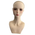 thumbnail image 4 of Cabeza de entrenamiento en cosmetología, accesorio de exhibición con maquillaje, estante para cabeza femenina, cabeza de maniquí calva para sombrero,, 4 of 10