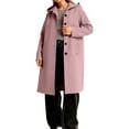 thumbnail image 6 of Aboser Women's Treach Coats Trendy Single Breasted Long Peacoats Dressy Button Down Jackets with Hood Woolen Blend Long Sleeve Coats Outerwear with Pockets, 6 of 6