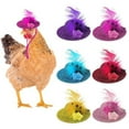 thumbnail image 6 of YOHAVEN 6 Chicken Hats for Hens, Funny Feather Top Adjustable Strap Pet Costume for Thanksgiving Halloween Christmas Party Farmyard Show Props, 6 of 7