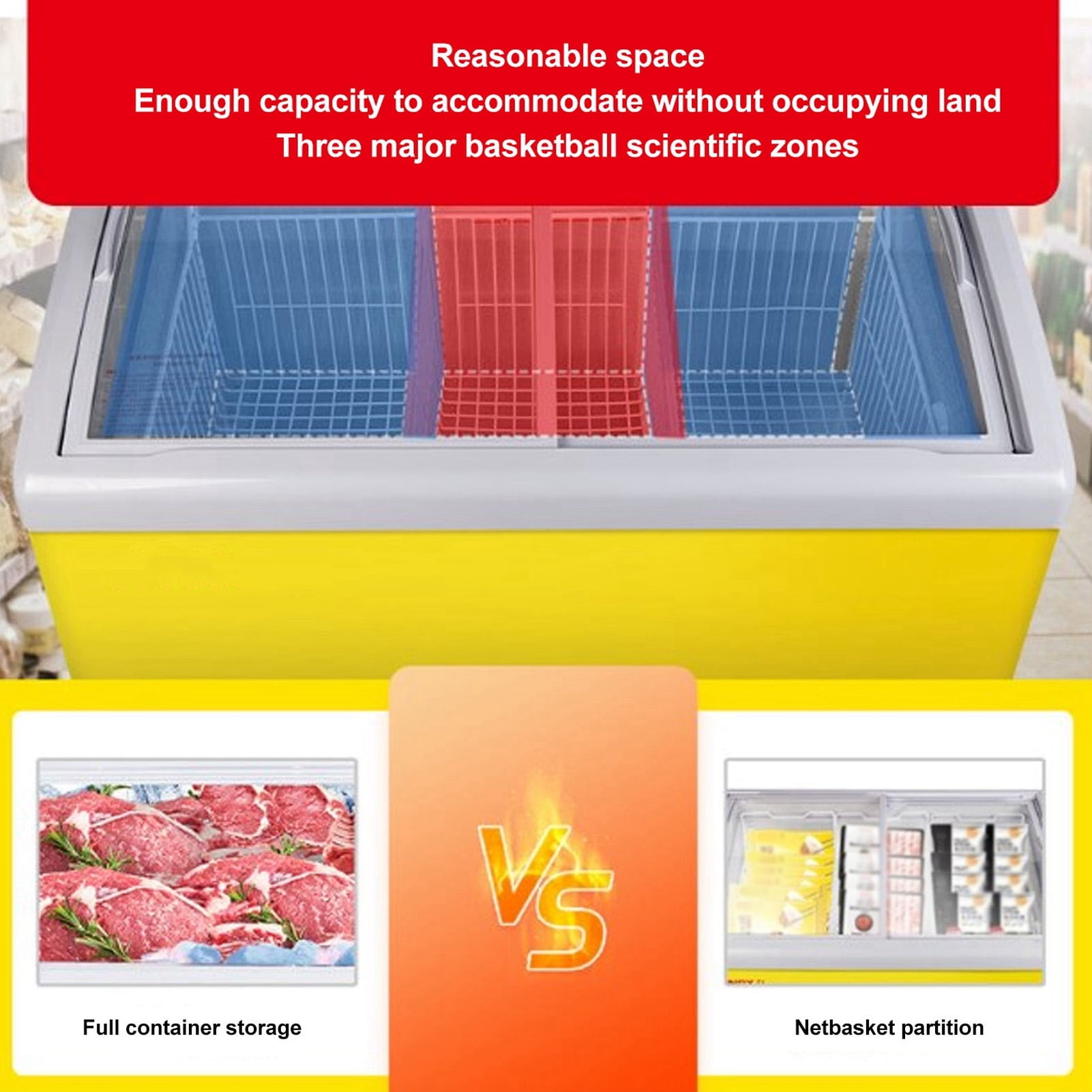 2 Pcs Freezer Wire Storage Basket PE Coated Metal Hanging Rack Freezer Storage Organizer Bin for Fridge Shelf Cabinets Pantry Closets (L 39cm X W 20cm X H 20cm)