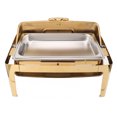 thumbnail image 1 of 9L Stainless Steel Buffet Chafing Dish with Transparent Glass Lid, Keep Food Warm Using Alcohol Heating for Catering Parties Wedding Graduation Commercial Events, 1 of 8