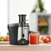 Kepooman Home Office Adjustable Juicer Machines for Vegetables & Fruits, Silver + Black