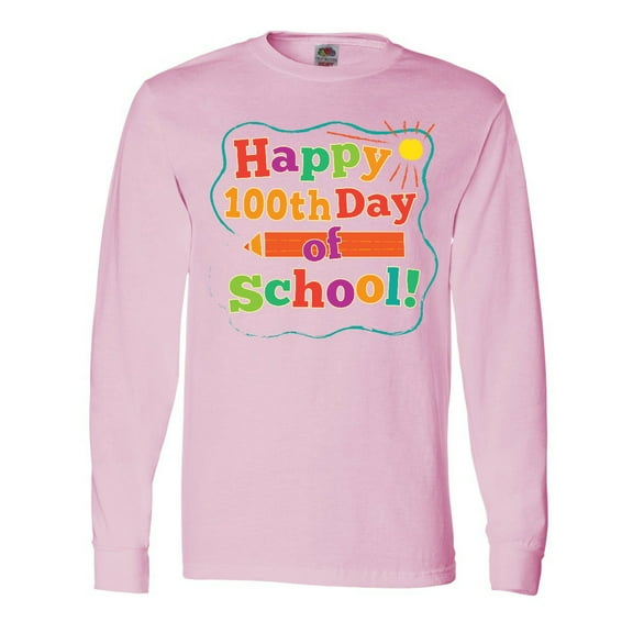 Inktastic Happy 100th Day of School Long Sleeve T-Shirt