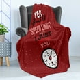 thumbnail image 4 of Funny Soft Flannel Fleece Throw Blanket, Yes Officer I Did See Speed Limit Sign Didnt See You, Cozy Plush for Indoor and Outdoor Use, 50" x 70", Ruby Grey, by Ambesonne, 4 of 5