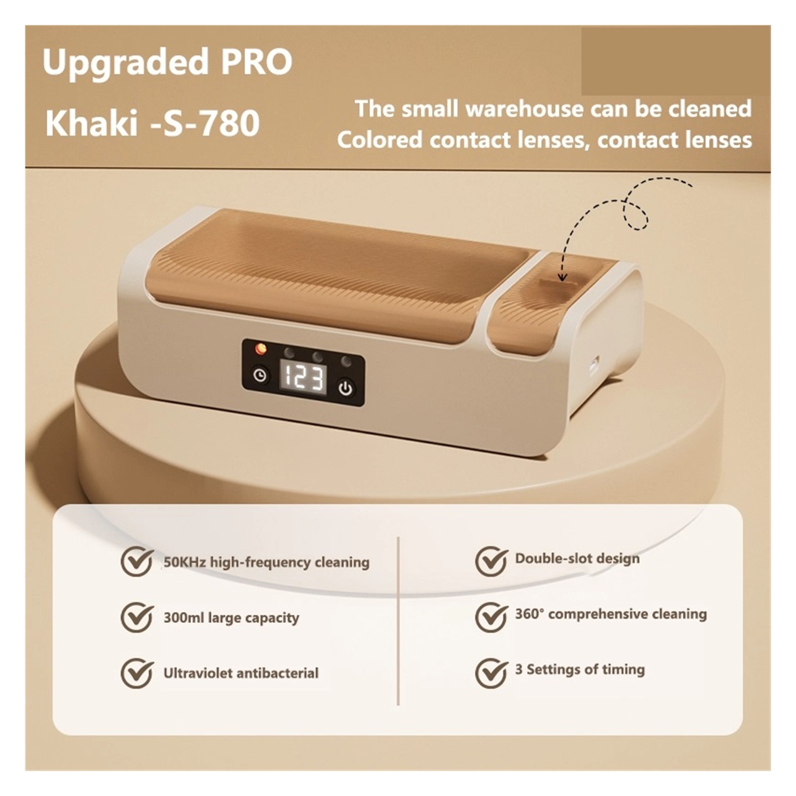 Adjustable Large Capacity Ultrasonic Cleaner Fast Powerful Jewelry Brace Glasses Jewelry Cleaning