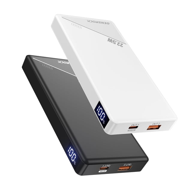Power Bank GENSROCK CK25100 de 10000 mAh, PD 22,5 W, doble USB