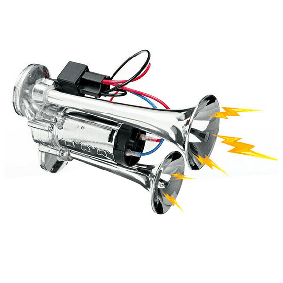 12V 600Db Dual Horn Super Loud Electric Solenoid Valve Car Electric Air Horn Electric Pump Horn for Cars, Boats Trucks