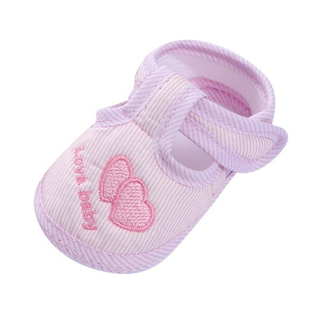 

DVKOVI Baby s Shoes Comfortable Soft Bottom Shoes Baby Girls Lightweight Shoes Oversized Heart Embroidery Socks Shoes