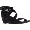 thumbnail image 1 of Womens Anne Klein Sport Crisscross Wedge Sandals, Black Multi, 9.5 US, 1 of 6
