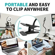 Ring Lights for Selfie & Phone Clip-on, RAOYI Adjustable Phone Mount with Dimmable LED, Portable Lighting Kit for Laptop/Desktop/Monitor