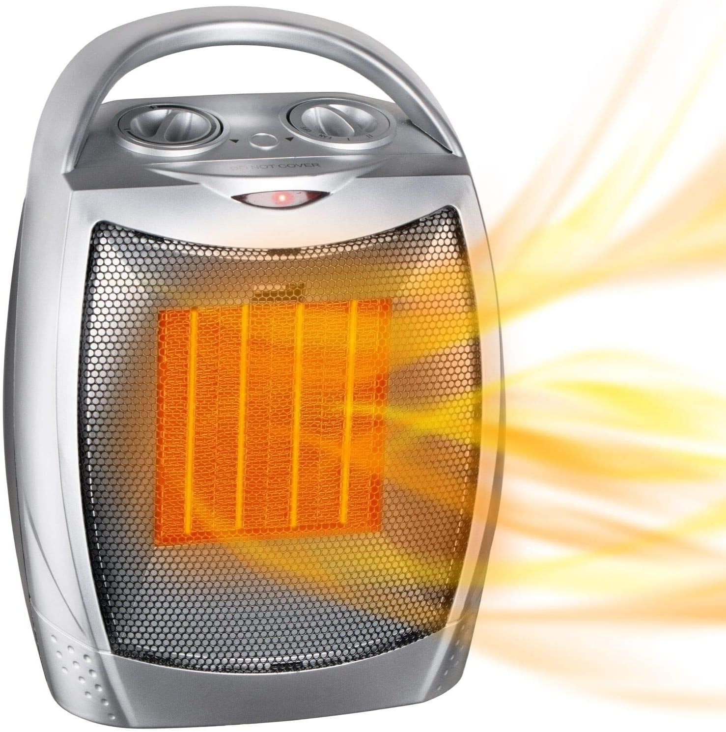 1500W Thermostat Ceramic Space Heater ETL Listed Hot & Cool PTC Heater Portable