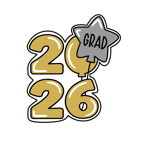 Class of 2026 Balloons Cookie Cutter & Stamp