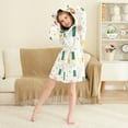 thumbnail image 3 of FORMRS Niños Bathrobe Unisex Hooded Robe Soft Plush Pajamas Sleepwear, Size 2-3T, Green Abstract Pattern, 3 of 7