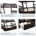 thumbnail image 6 of Harper & Bright Designs Solid Wood Twin Over Full Bunk Bed with Two Storage Drawer, Removable Ladder and Safety Guardrail for Kids, Teens, Adults, Convertible to 2 Separated beds, 6 of 8