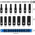 thumbnail image 2 of MIXPOWER 1/4" Drive Deep Magnetic Impact Socket Set with Storage Rails, 14-Piece, 6 Point, 4-15mm, Metric, CR-MO, 2 of 4