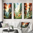thumbnail image 1 of Designart "Tree Redwood Shimmering Heights II" Landscape & Nature Framed Wall Art Set Of 3 - Green Tree Redwood Frame Gallery Set For Office Decor, 1 of 6