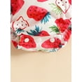 thumbnail image 6 of Coduop Toddler Baby Girl Casual Romper Sleeveless Strawberry Print Jumpsuit Bodysuit + HeadBand, 6 of 7