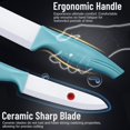 thumbnail image 6 of Ceramic Knife, 6-Pieces Pink Ceramic Knife Set for Kitchen With Acrylic Stand, Ultra -Sharp Kitchen Cooking Knife Set with Ceramic Peeler & Scissors for Home Family Restaurant (Blue), 6 of 8