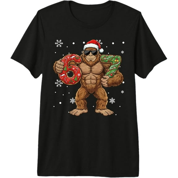 67 Meme Funny Big Foot Six Seven Christmas Xmas Sasquatch Premium Tri-Blend T-Shirt- American fashion hot selling casual retro high quality 100% cotton T-shirt 1 piece
