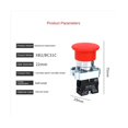 thumbnail image 2 of 2 piezas XB2-BC31C Rojo Interruptor de botón pulsador con cabeza de hongo, reinicio automático, interruptor de botón pulsador normalmente abierto, rojo, 2 of 5