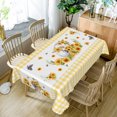 thumbnail image 3 of Nanqianyi Sunflowers Tablecloths 60 x 120 Inch Rectangle, Yellow Plaid Flower Basket Printed Polyester Fabric Waterproof Table Cloth for Kitchen Dining Room, 3 of 11