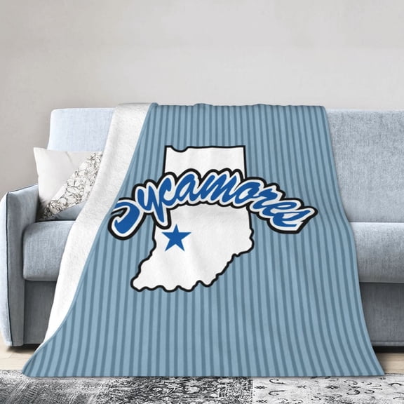 Indiana State Sycamores Ultra-Soft Micro Fleece Blanket Multi-Size Flannel Blanket