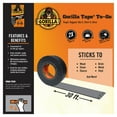 thumbnail image 2 of Gorilla Tape to Go Handy Roll 1 in. 30 ft. Black, 2 of 10