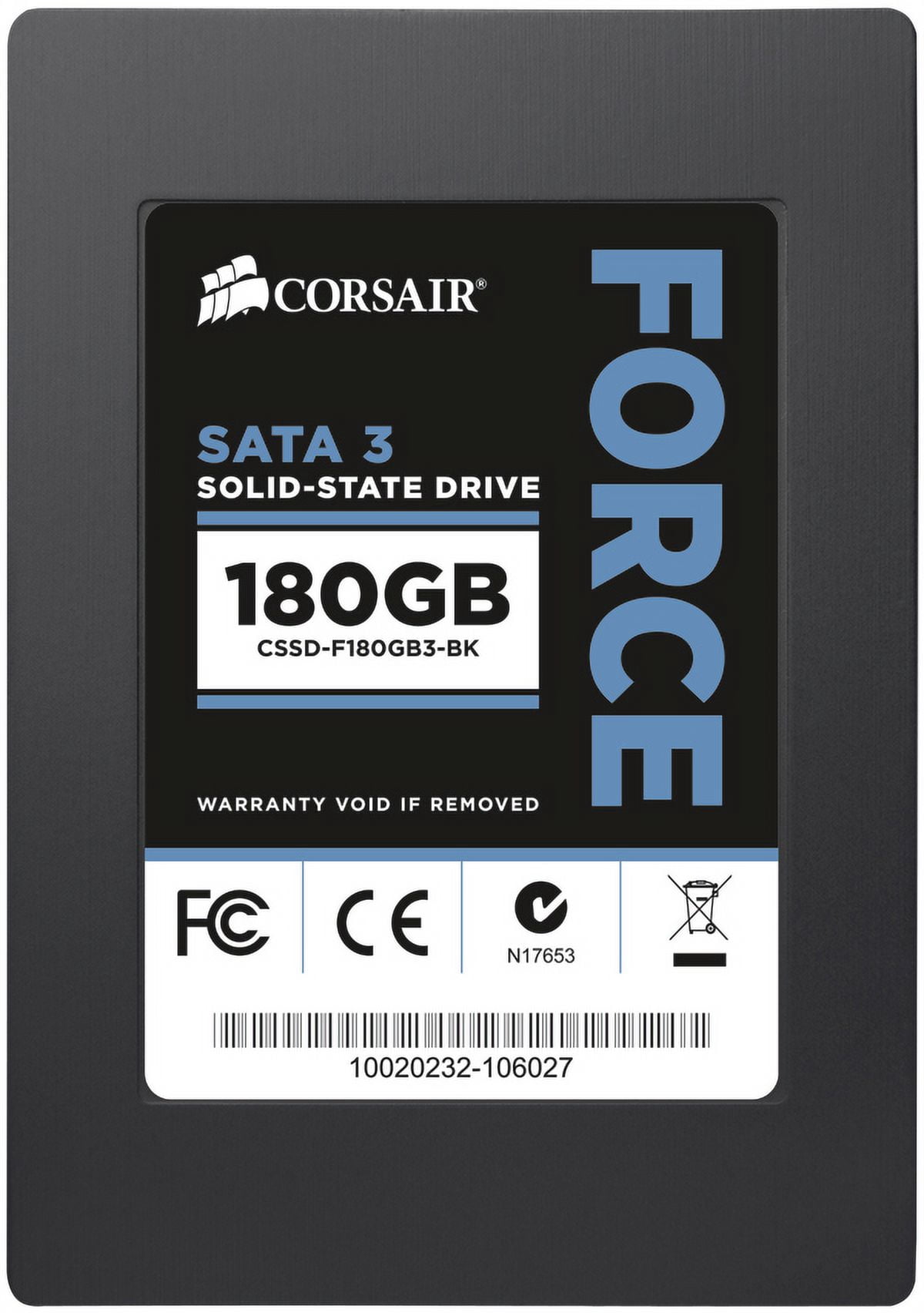 Corsair Force 3 180 GB Solid State Drive, 2.5" Internal, SATA (SATA/600), Black