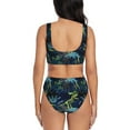 thumbnail image 3 of Wukai Cartoon Dinosaur Women's Bikini Set Two Piece,wimsuit High Waisted V Neck Twist Front Adjustable Spaghetti Straps Bathing Suit-X-Large, 3 of 7