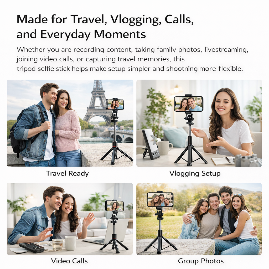 NIUTA 67-Inch Selfie Stick Tripod with Bluetooth Remote photo 4